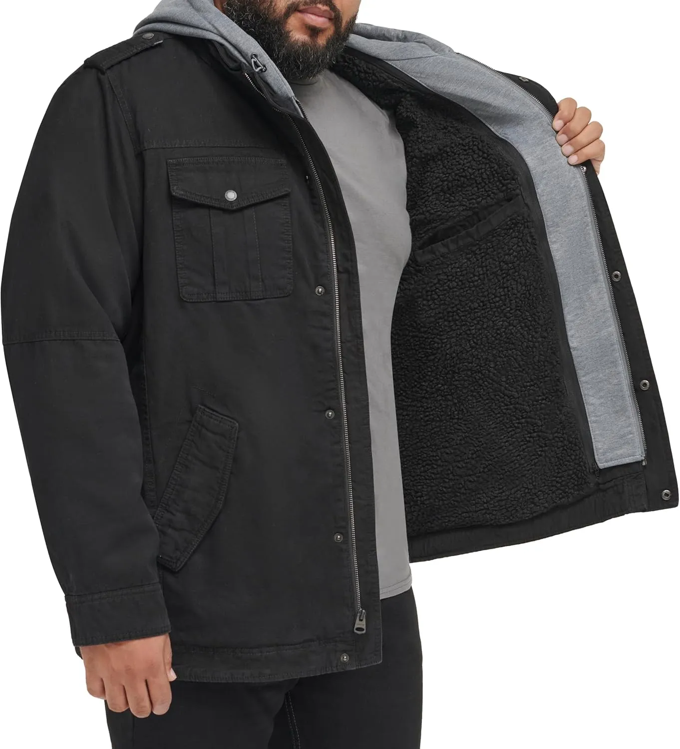 Levi's Men's Cotton Hooded Military Jacket All sizes available