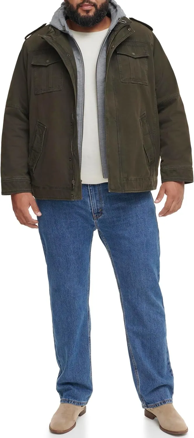 Levi's Men's Cotton Hooded Military Jacket All sizes available