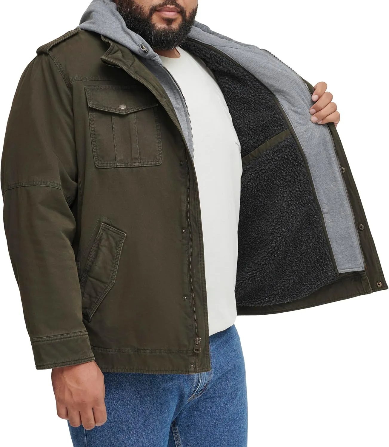 Levi's Men's Cotton Hooded Military Jacket All sizes available