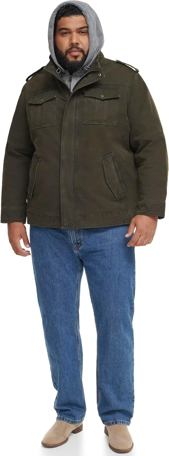 Levi's Men's Cotton Hooded Military Jacket All sizes available