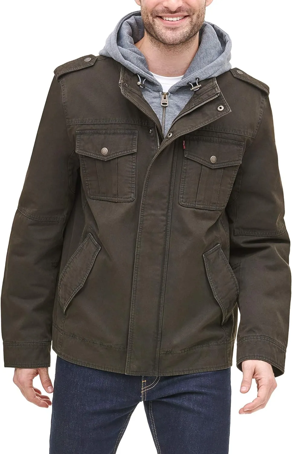 Levi's Men's Cotton Hooded Military Jacket All sizes available