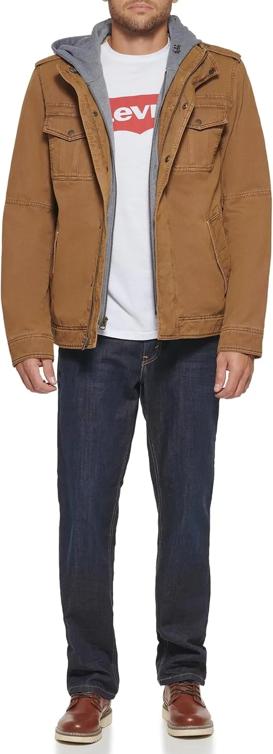 Levi's Men's Cotton Hooded Military Jacket All sizes available