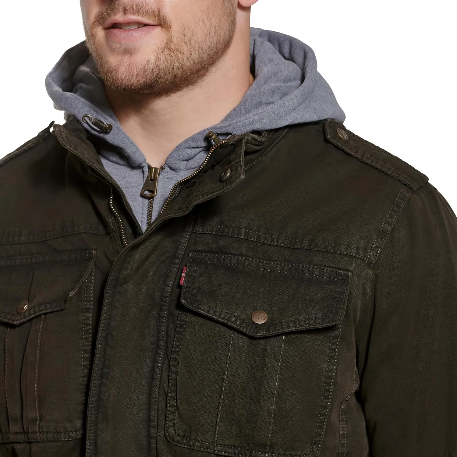 Levi's Men's Cotton Hooded Military Jacket All sizes available