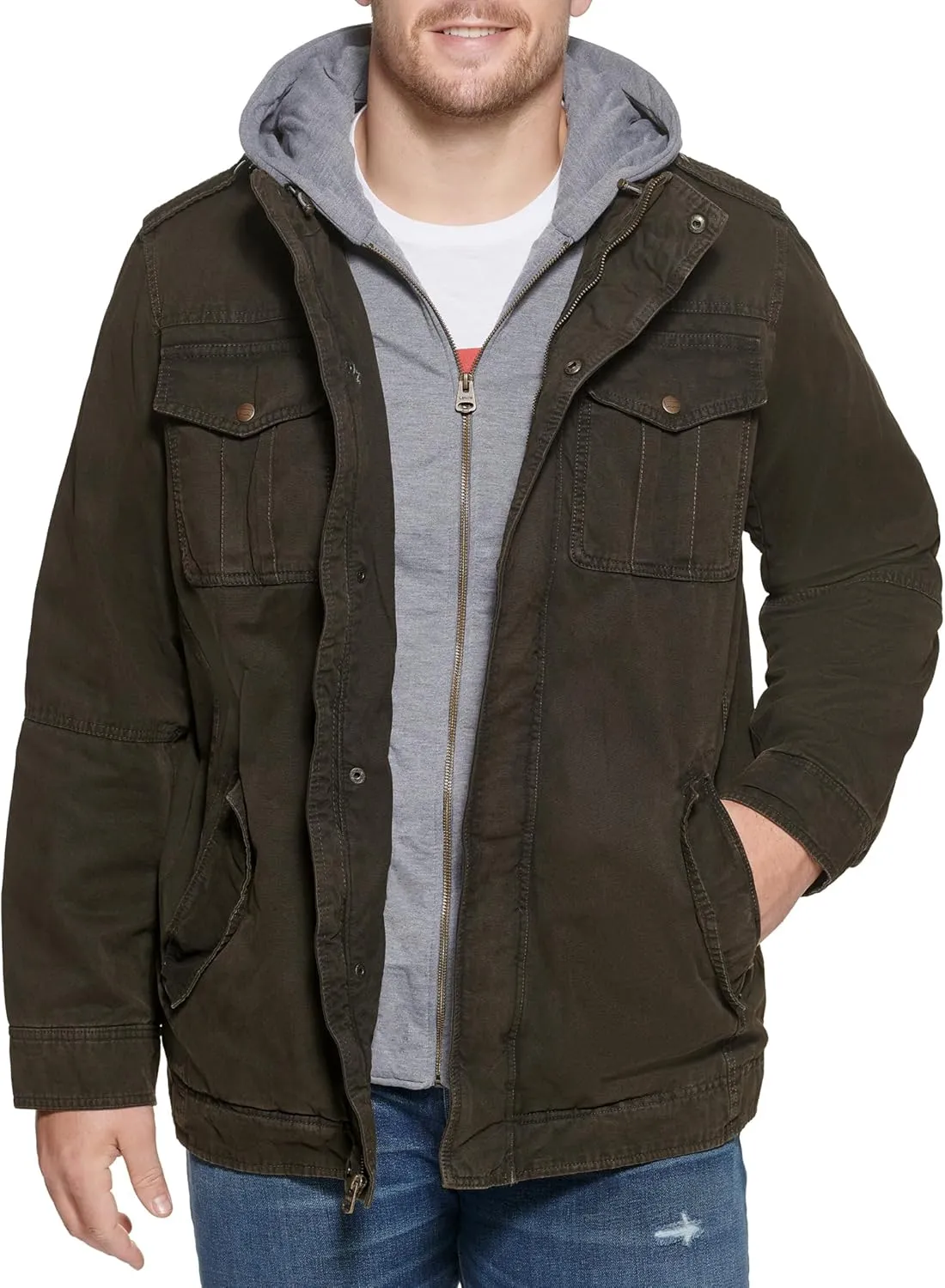 Levi's Men's Cotton Hooded Military Jacket All sizes available