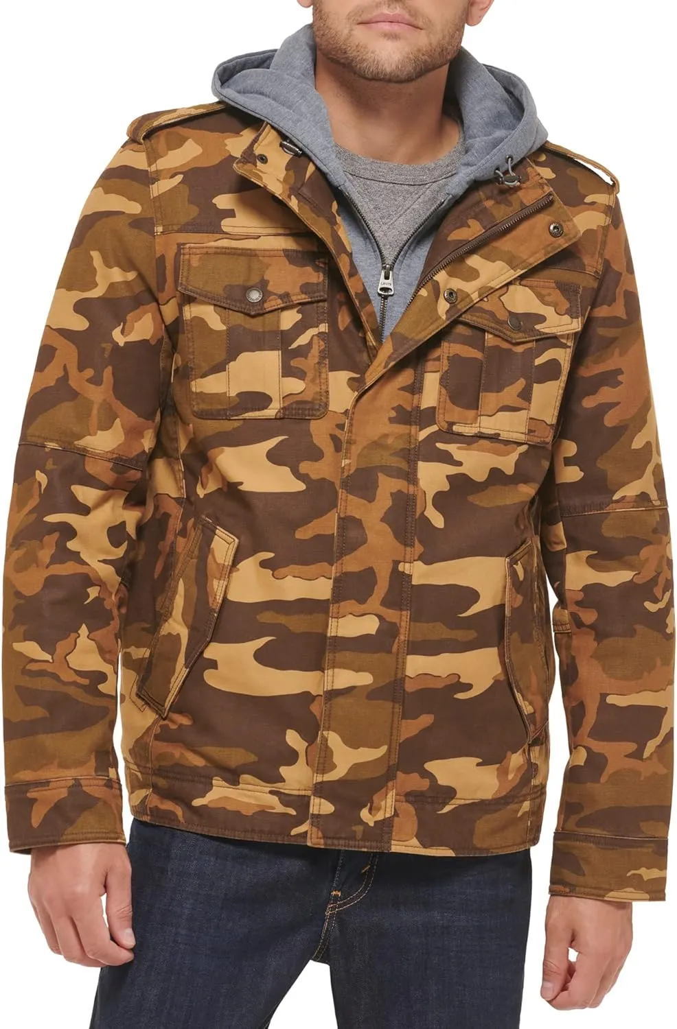 Levi's Men's Cotton Hooded Military Jacket All sizes available