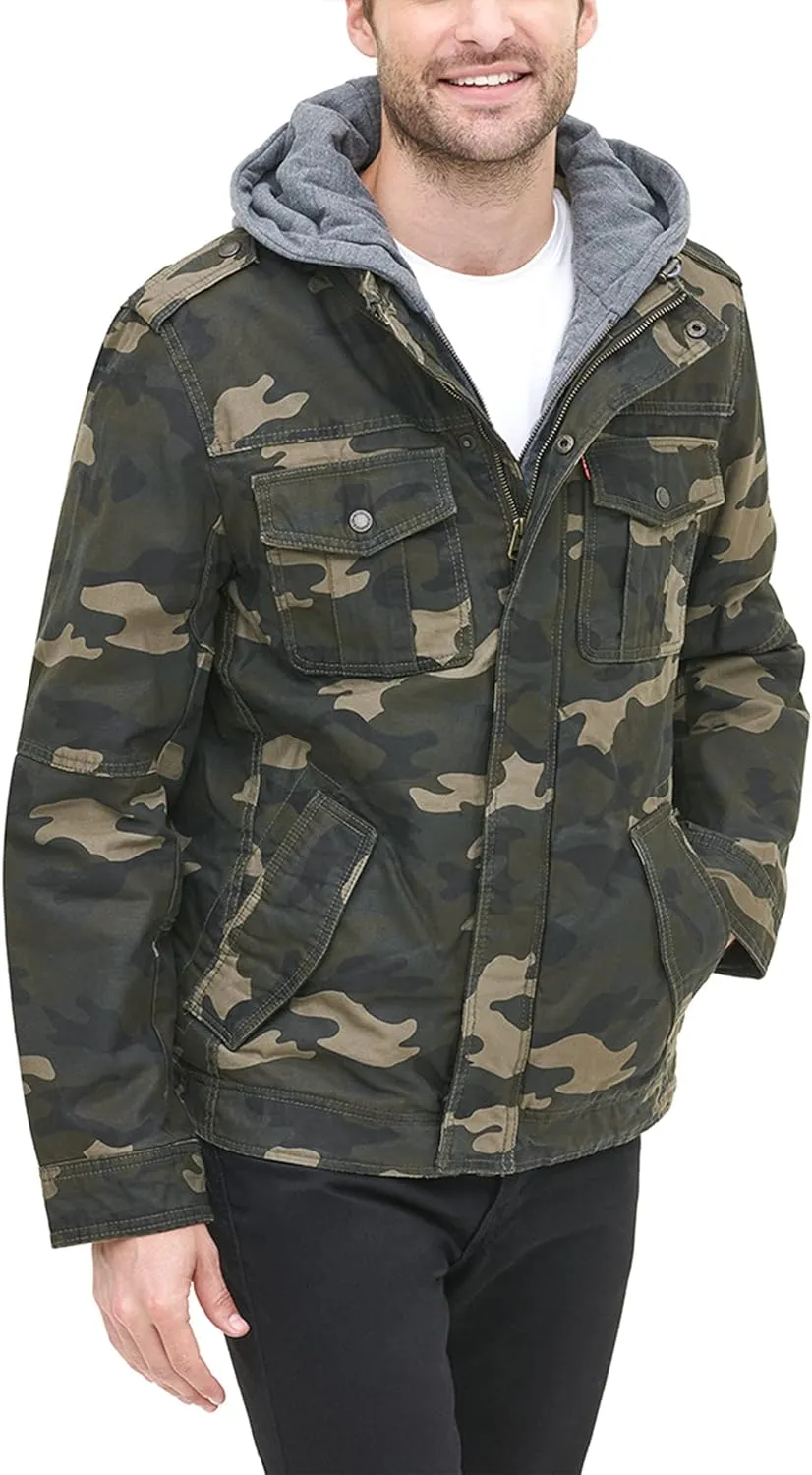 Levi's Men's Cotton Hooded Military Jacket All sizes available