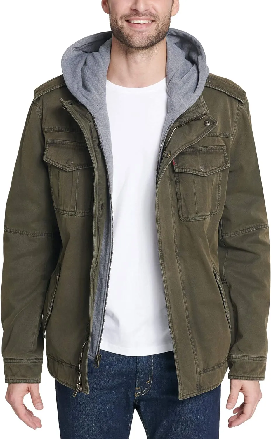 Levi's Men's Cotton Hooded Military Jacket All sizes available