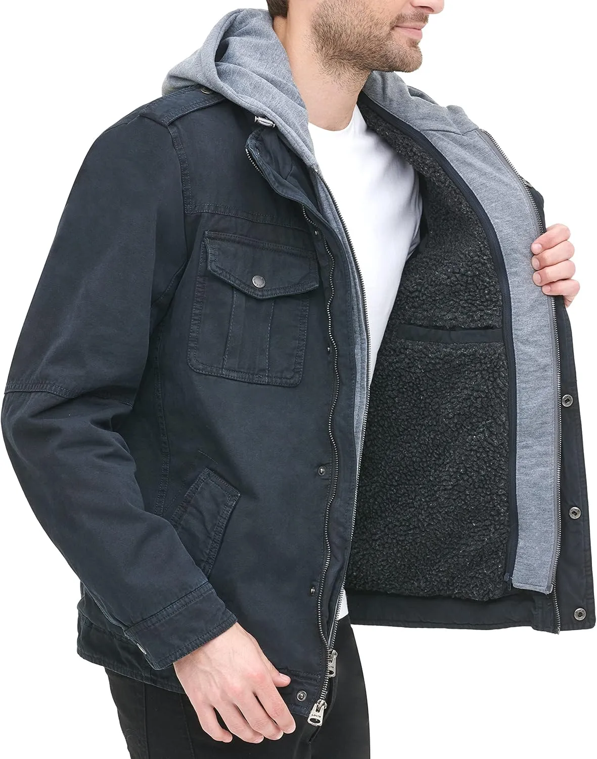 Levi's Men's Cotton Hooded Military Jacket All sizes available