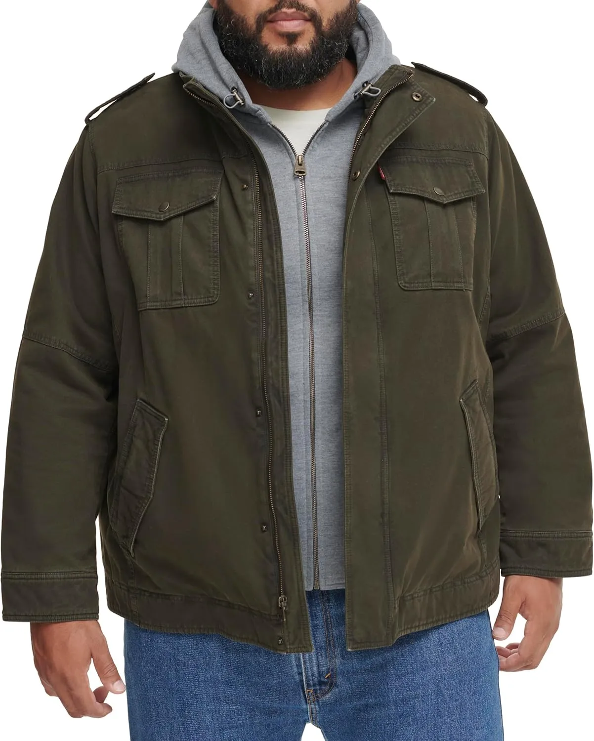 Levi's Men's Cotton Hooded Military Jacket All sizes available