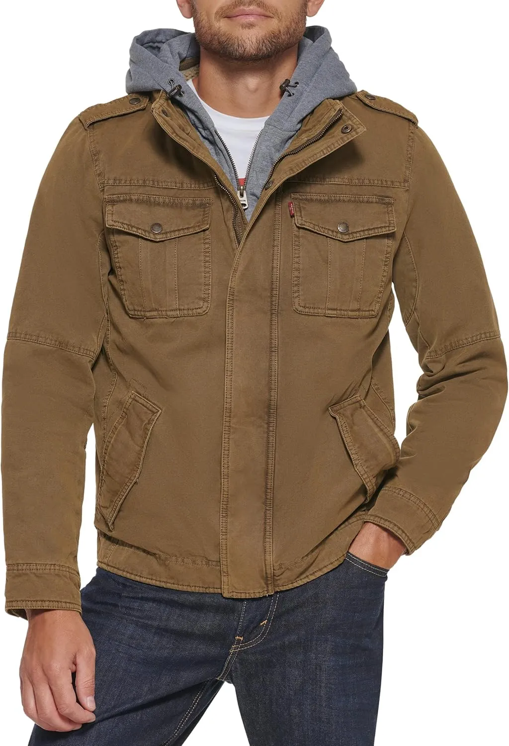 Levi's Men's Cotton Hooded Military Jacket All sizes available