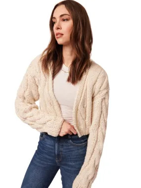Line Londyn Crop Cableknit Cardigan- Cloud Burst