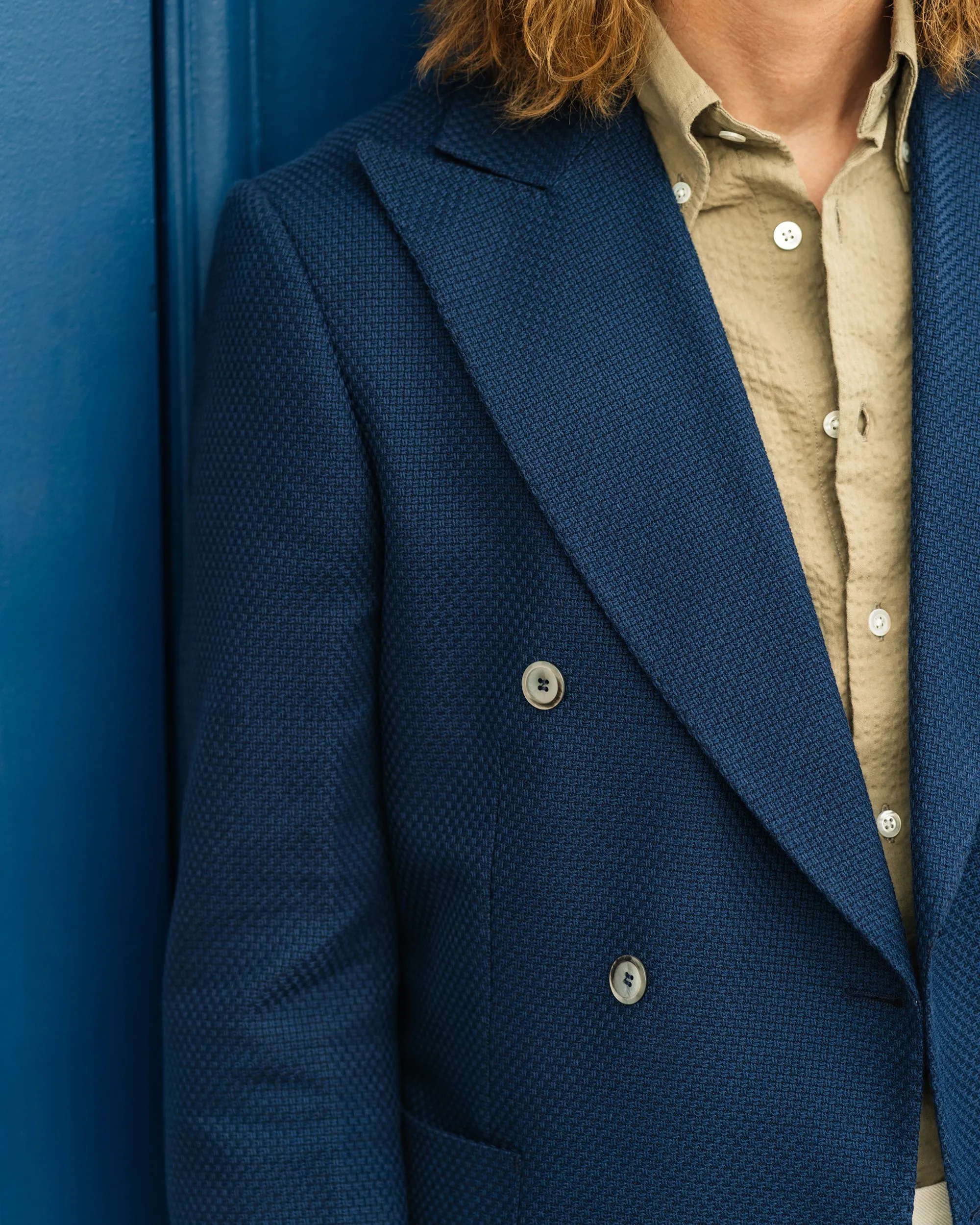 Malone Blue Double Breasted Jacket