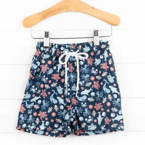 Marine Life Swim Trunks, Navy