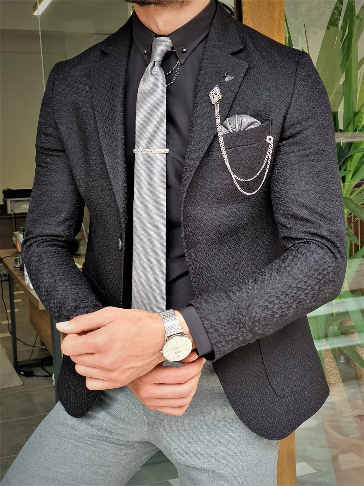 Mason Slim Fit Special Edition Black Blazer