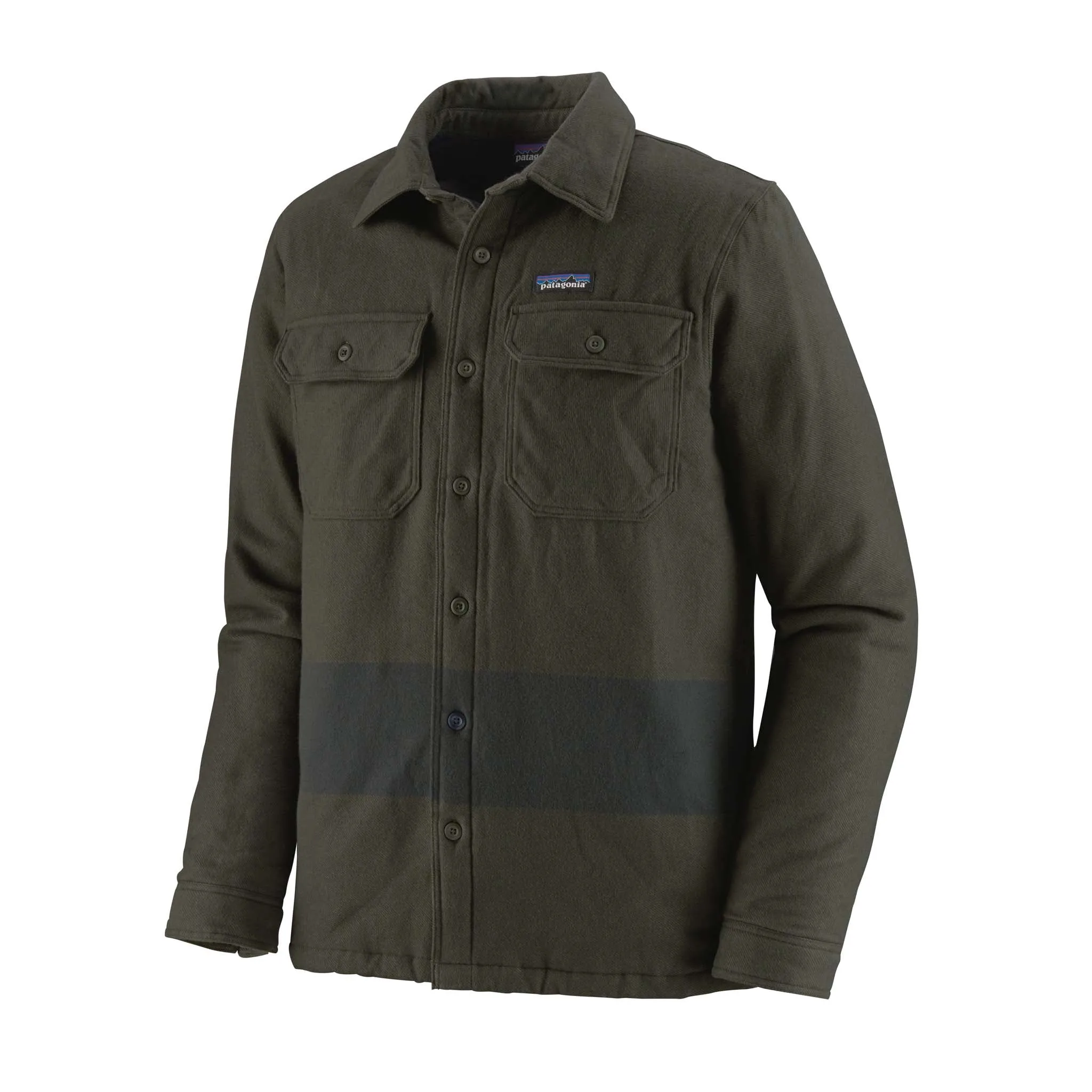 Mens Insulated Fjord Flannel Jacket One Stripe:Basin Green