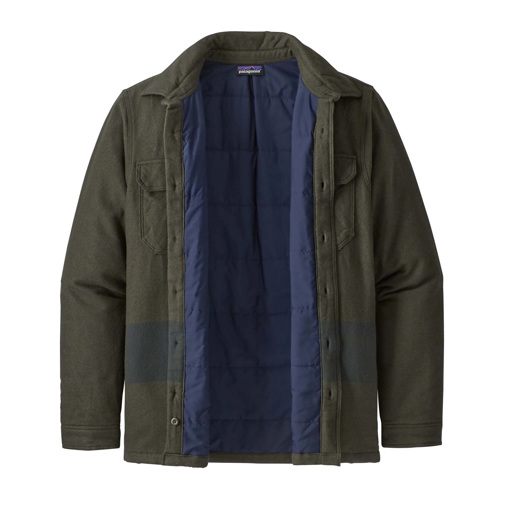Mens Insulated Fjord Flannel Jacket One Stripe:Basin Green