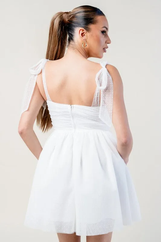 MILA - CORSETTE DOT TULLE DRESS