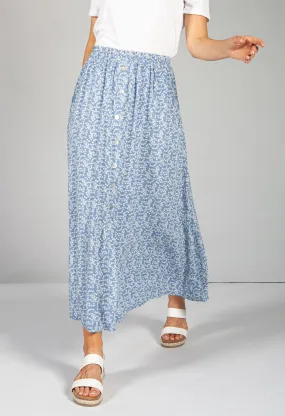Mini Bloom Faux Button Down Skirt in Afternoon Sky Blue