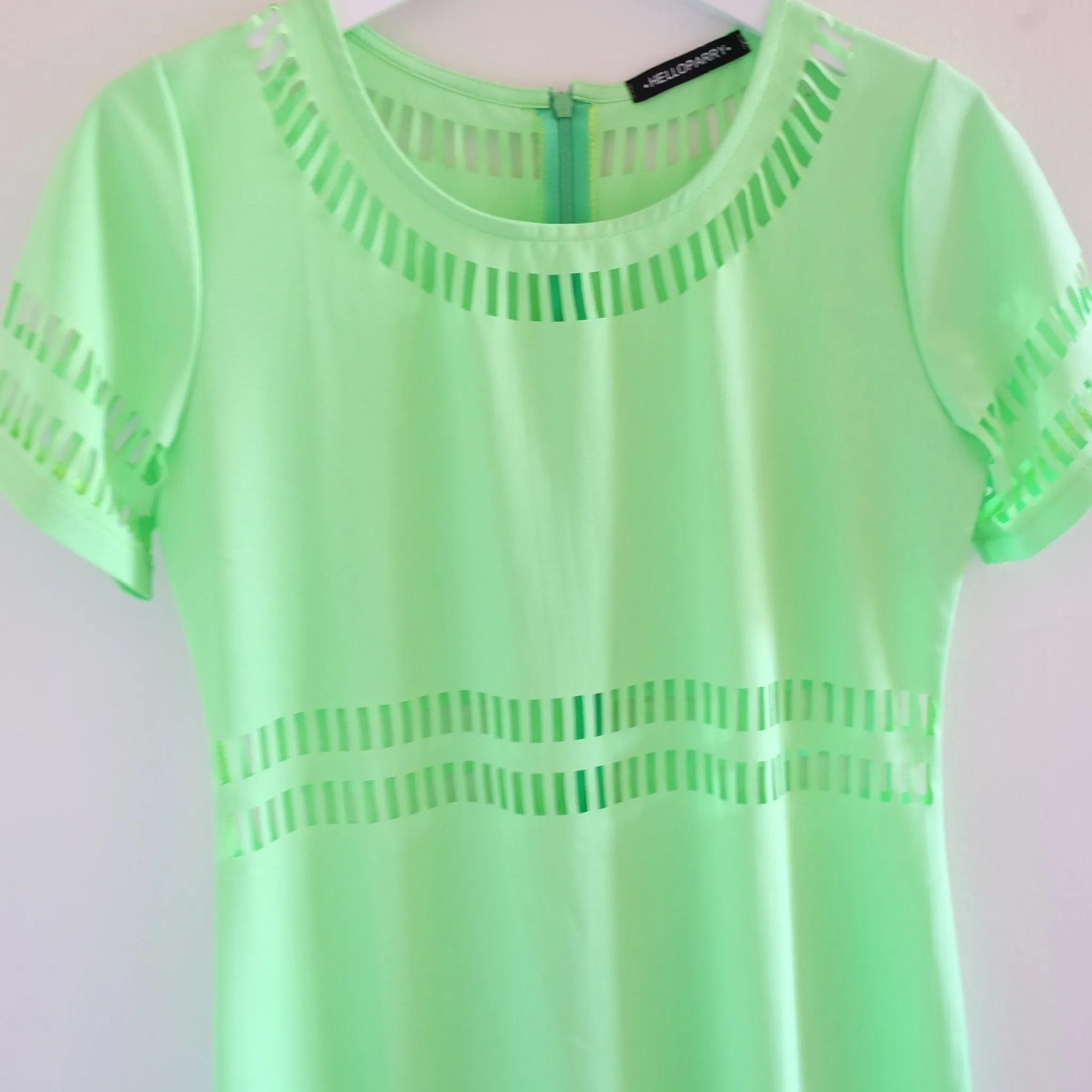 Mischa Cut-out Neon Green Shift Dress