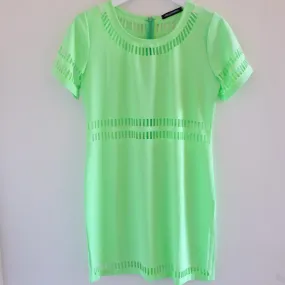 Mischa Cut-out Neon Green Shift Dress