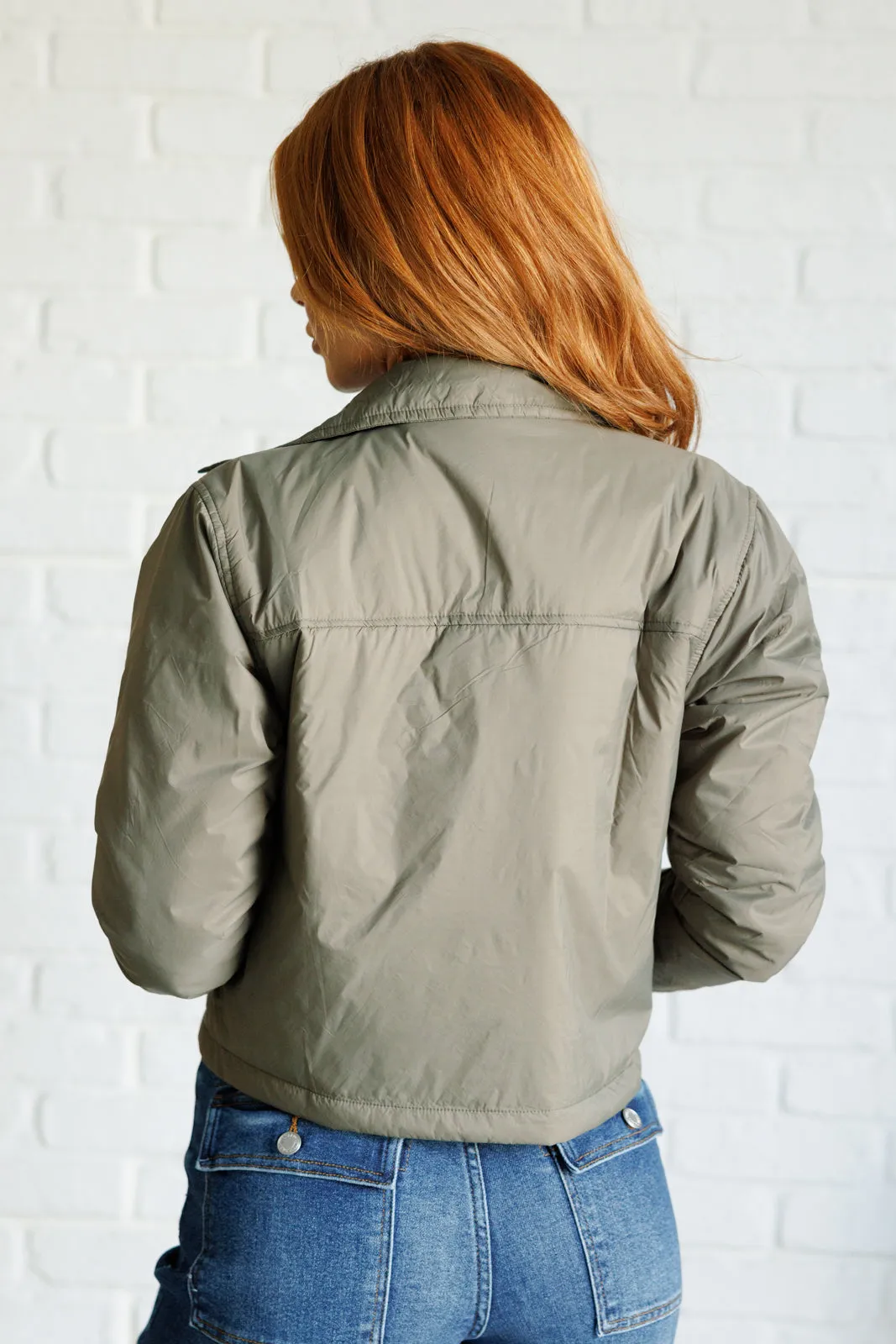 Mittoshop Hear Me Out Lightweight Puffer Jacket in Olive