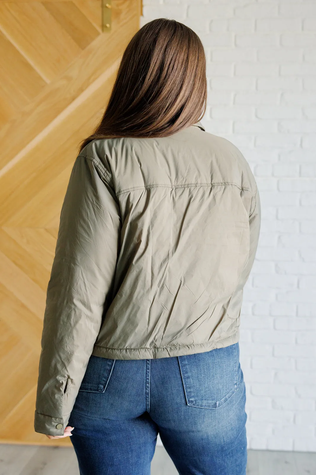 Mittoshop Hear Me Out Lightweight Puffer Jacket in Olive