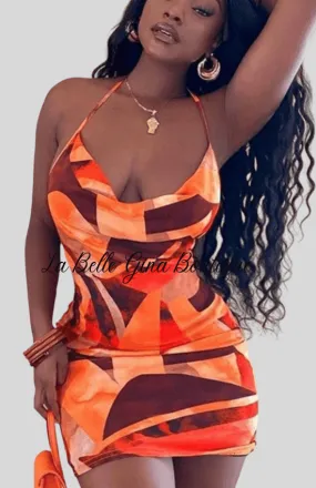 NIA halter open back mini dress.FINAL SALE