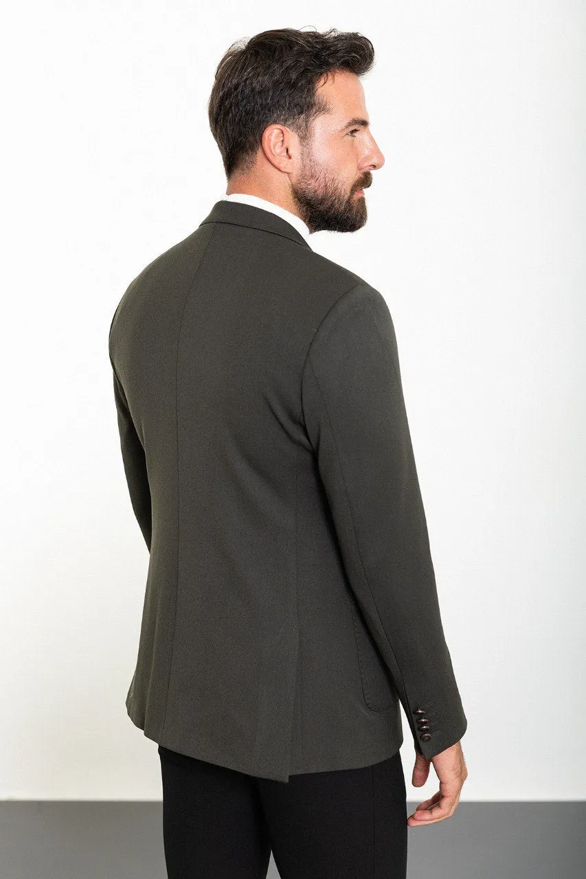 Oliver Slim Fit Double Breasted Charcoal Blazer