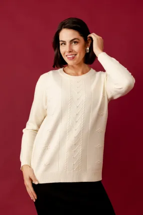 OMA Cream Wool Blend Crew Neck Jumper