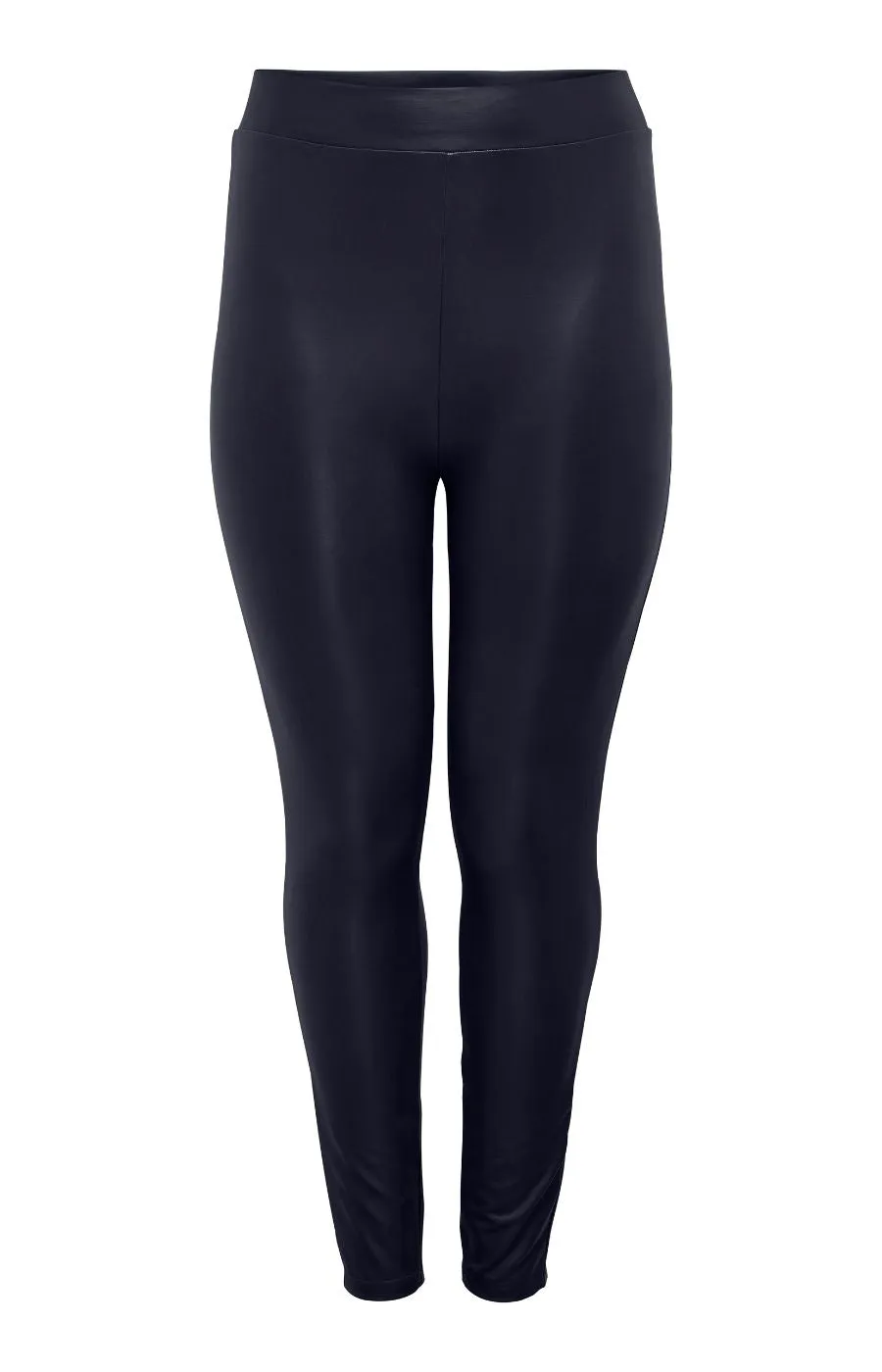 Only Carmakoma Rool Navy Leather Look Leggings