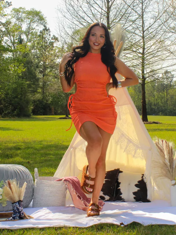 Orange Crush Side Cut Out Dress, Orange