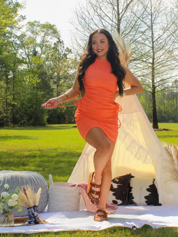 Orange Crush Side Cut Out Dress, Orange