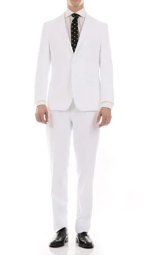 Oslo White Slim Fit Notch Lapel 2 Piece Suit