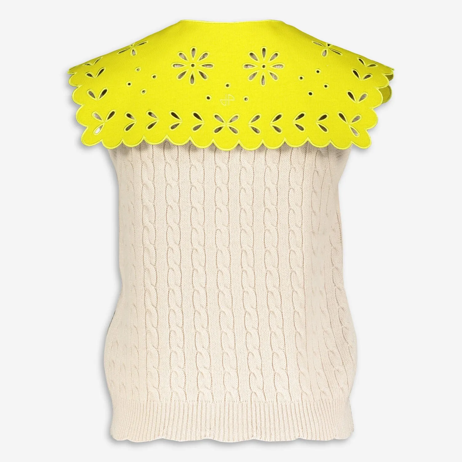 PATOU  Beige Merino Wool Cable Cardigan