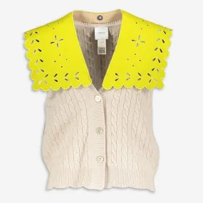 PATOU  Beige Merino Wool Cable Cardigan