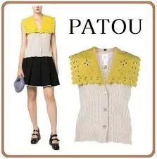 PATOU  Beige Merino Wool Cable Cardigan