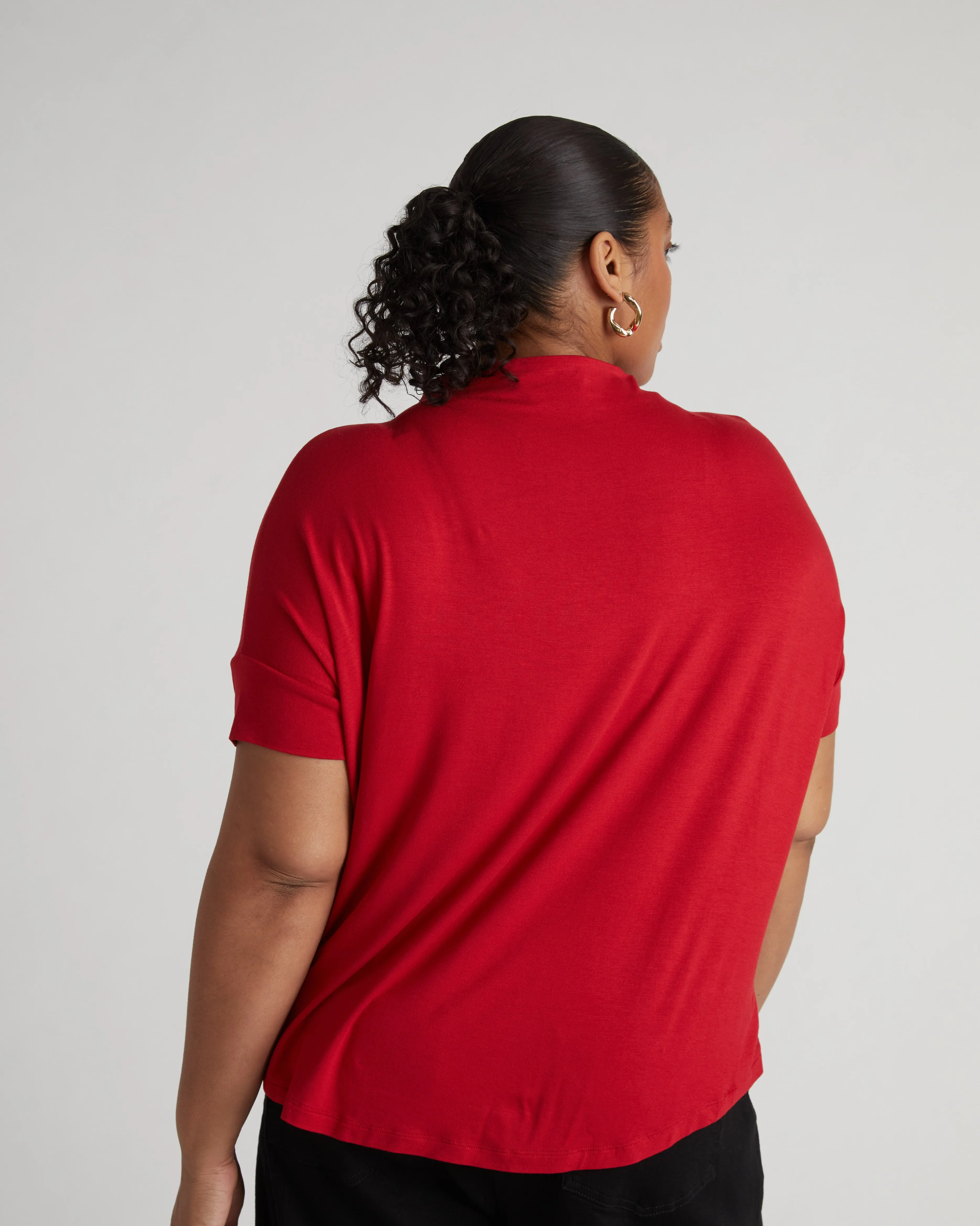 Petra Liquid Jersey Top - New York Red