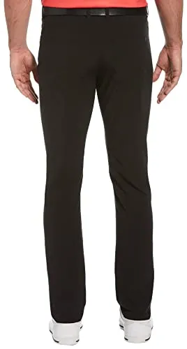PGA TOUR Men's Flat Front Comfort Stretch 5 Pocket Golf Pant, Black Heather, 36W x 34L