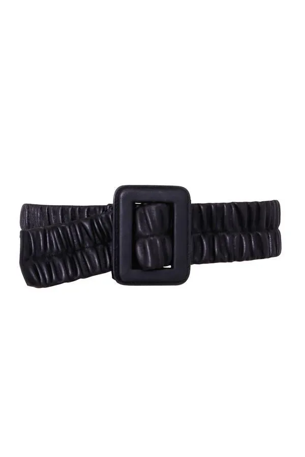 Portia Ruched Leather Belt