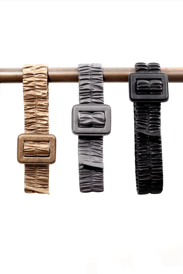 Portia Ruched Leather Belt