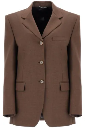 "oversized three-button bl 123724 BROWN