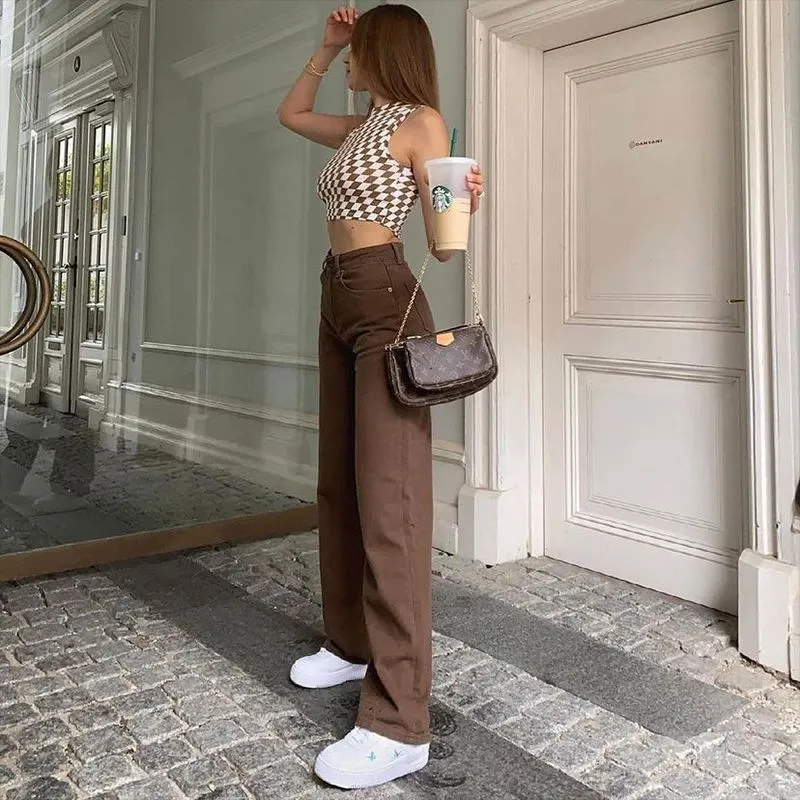 Retro Style Solid Color Straight Jeans - GlamzLife
