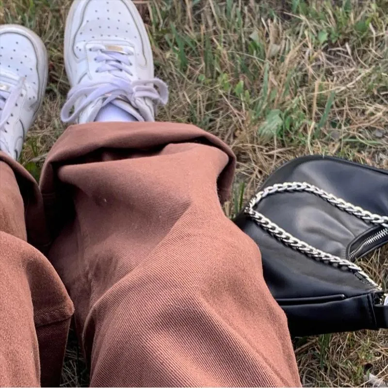 Retro Style Solid Color Straight Jeans - GlamzLife