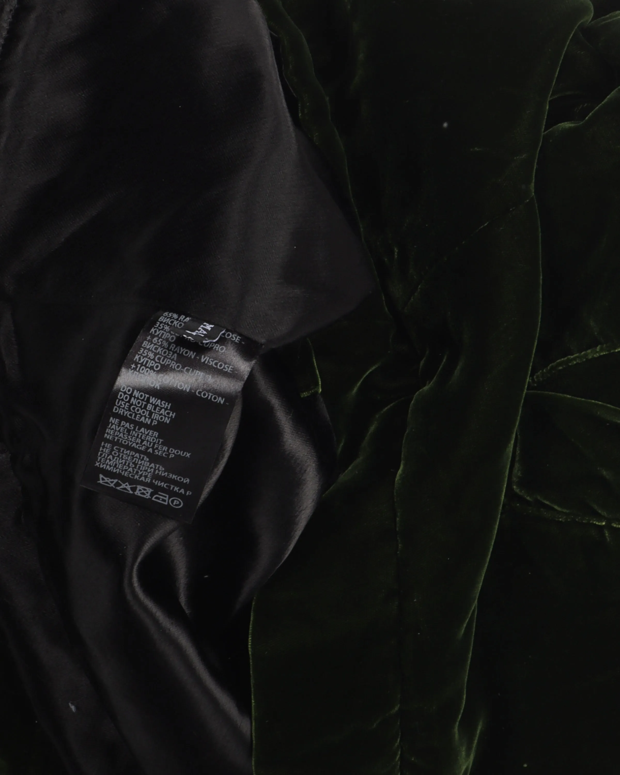 Reversible Green & Black Velour Bomber Jacket