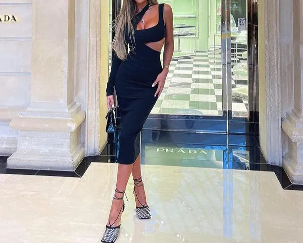 ROSELYN Cut Out Bandage Dress