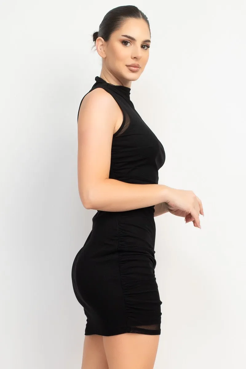 Ruched Sleeveless Bodycon Dress