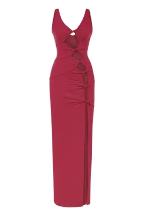 Sara Cut Out Maxi Purple Dress