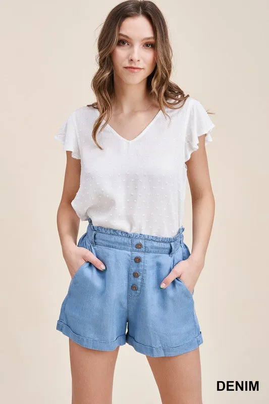 See The Good Lt Denim Paperbag Shorts