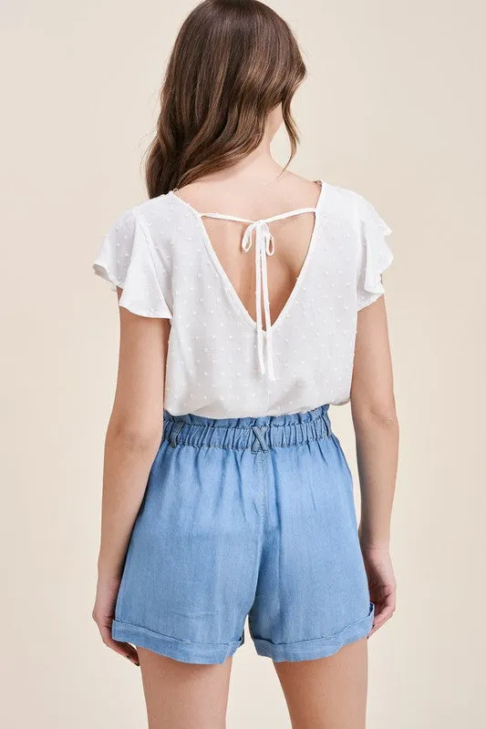 See The Good Lt Denim Paperbag Shorts