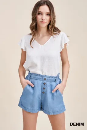 See The Good Lt Denim Paperbag Shorts